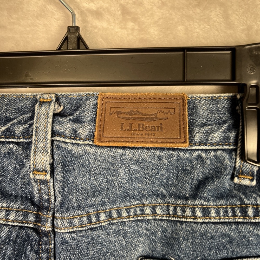 LL Bean Mens Flannel Lined Jeans 38x32 Double L Comfort Waist Blue Denim Pants - Picture 8 of 11